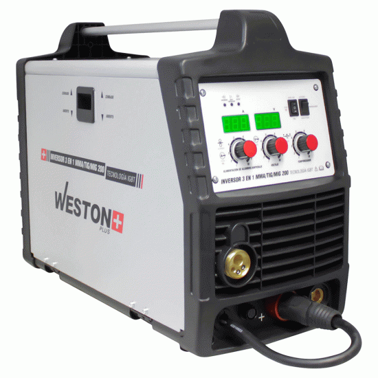 Weston - Z-67040 - Inversor multiprocesos 3 en 1, mma/tig/mig 110/220v 1 fase 200amp plus