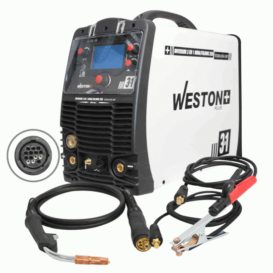 Weston - Z-67090 - Inversor multiproceso 3en1 mma/tig/mig 250a 220v