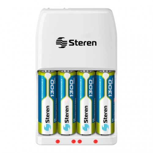 Steren - CRG-100 - Cargador rapido de baterias aa/aaa con 4  