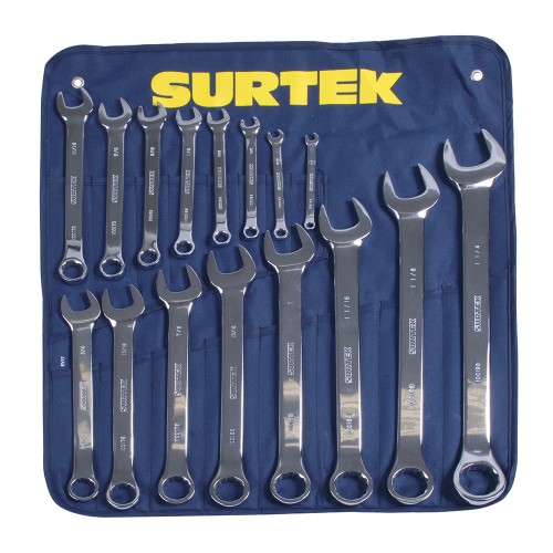 Surtek - 100564 - Juego de 16 llaves combinadas pulido 12