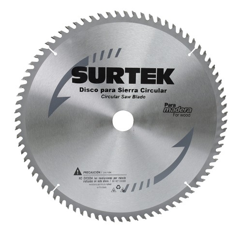 Surtek - 120623 - Disco para sierra circular para corte madera 80 dientes, 10"