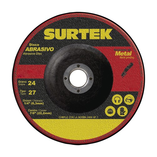 Surtek - 123322 - Disco abrasivo tipo 27 para desbaste de