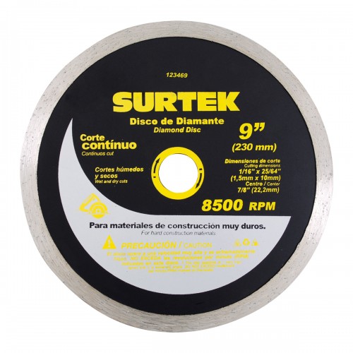 Surtek - 123460 - Disco de diamante corte continuo 4 1/2"