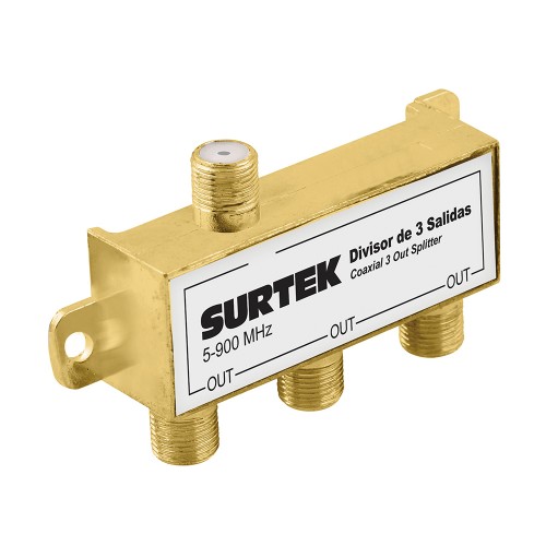 Surtek - 153207 - Divisor coaxial 1 entrada 3 salidas