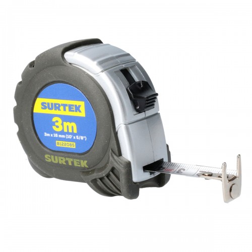 Surtek - B122085 - Flexómetro anti-impacto silver 3m x 5/8"
