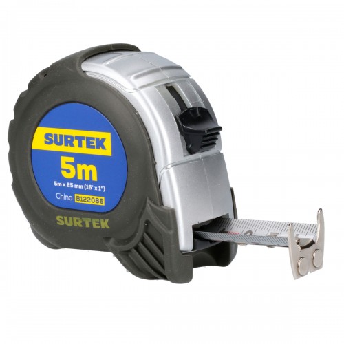Surtek - B122086 - Flexómetro anti-impacto silver 5m x 1"