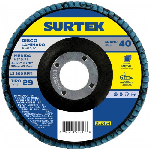 Surtek - DLZ4512 - Disco laminado 4 1/2" grano120