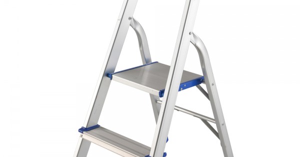 Escalera plegable tipo taburete aluminio 4 escalones Surtek. ETTA4