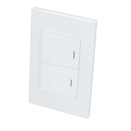Surtek - P622B - Placa con 2 switch 1/2" color blanco
